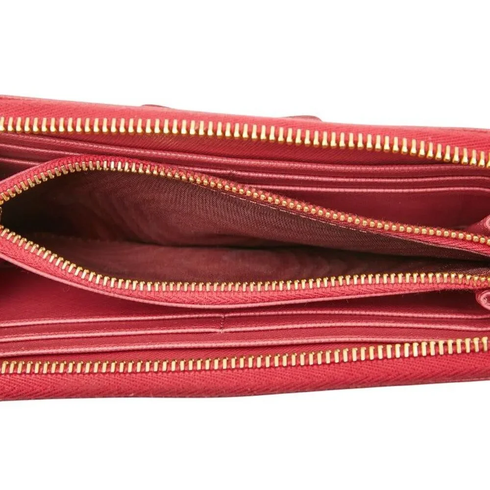 Prada Ribbon Round Zip Long Wallet